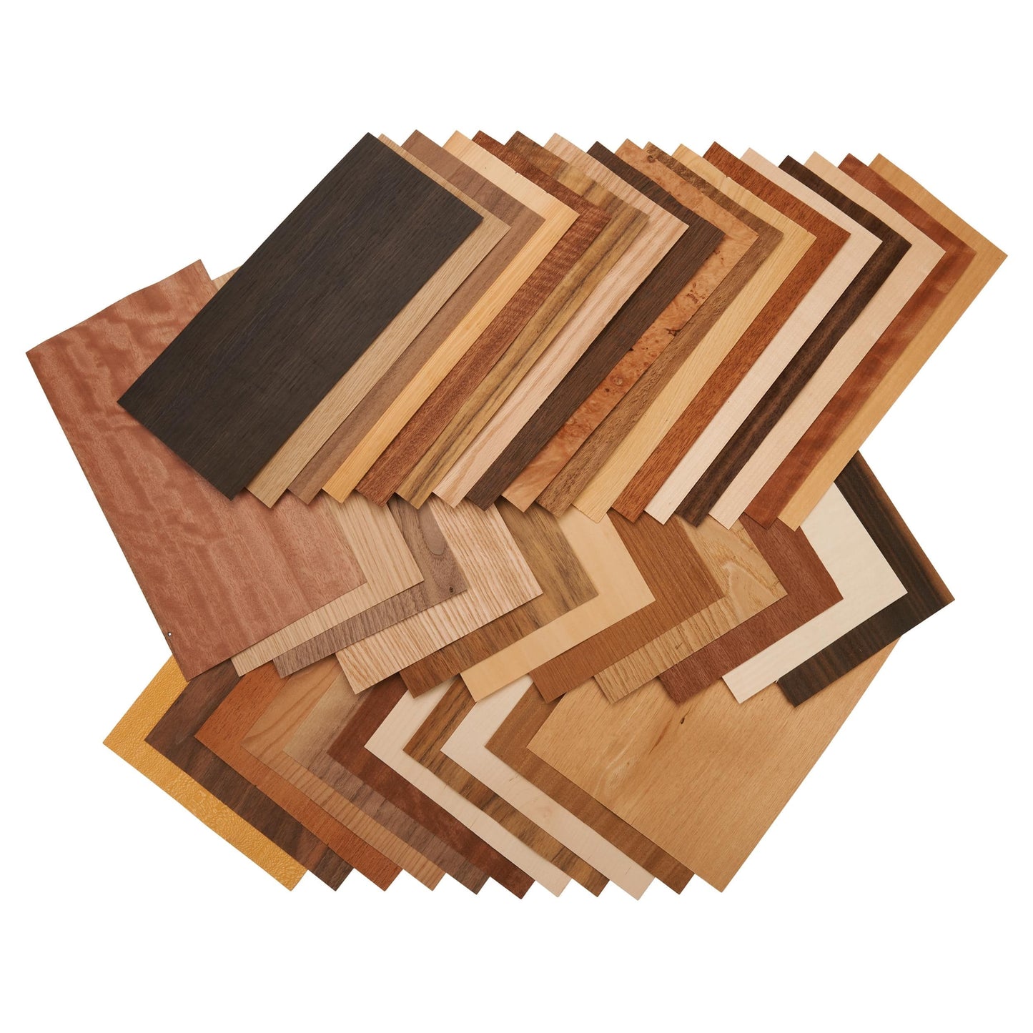 Domestic and Exotic Wood Veneer Pack - 5-1/2 to 7-1/2 Width - Mixed Variety - 20 Square Feet
