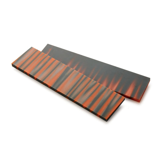 Acrylic Knife Scales - 15/64 x 1-1/2 x 6 - Orange & Gray - Pair